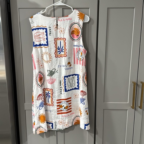 NWT Viral Aperol Spritz Linen Blend Mini Dress Sleeveless L - Picture 4 of 4